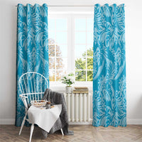 Tahiti Ninamu Tiare Floral Window Curtain Monstera Palm Tropical Leaves - Polynesian Pride