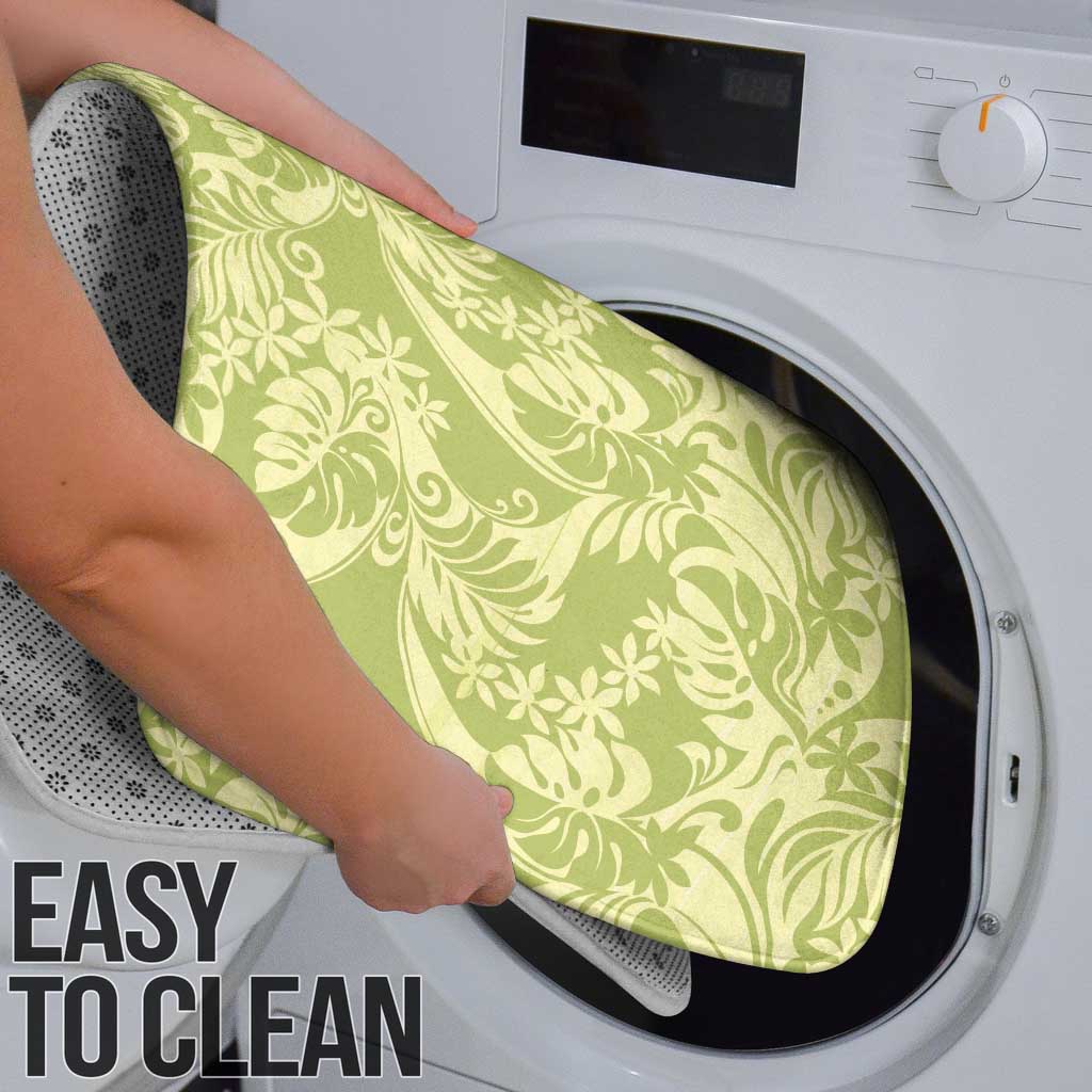 Tahiti Olive Tiare Floral Bathroom Set Monstera Palm Tropical Leaves - Polynesian Pride