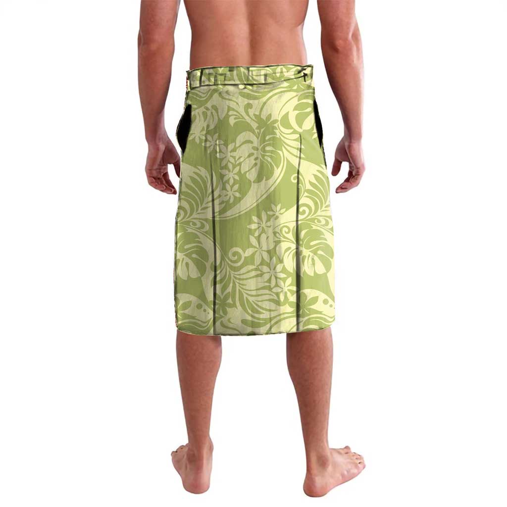 Tahiti Olive Tiare Floral Lavalava Monstera Palm Tropical Leaves - Polynesian Pride