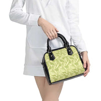 Tahiti Olive Tiare Floral Shoulder Handbag Monstera Palm Tropical Leaves - Polynesian Pride