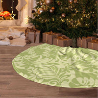 Tahiti Olive Tiare Floral Tree Skirt Monstera Palm Tropical Leaves - Polynesian Pride