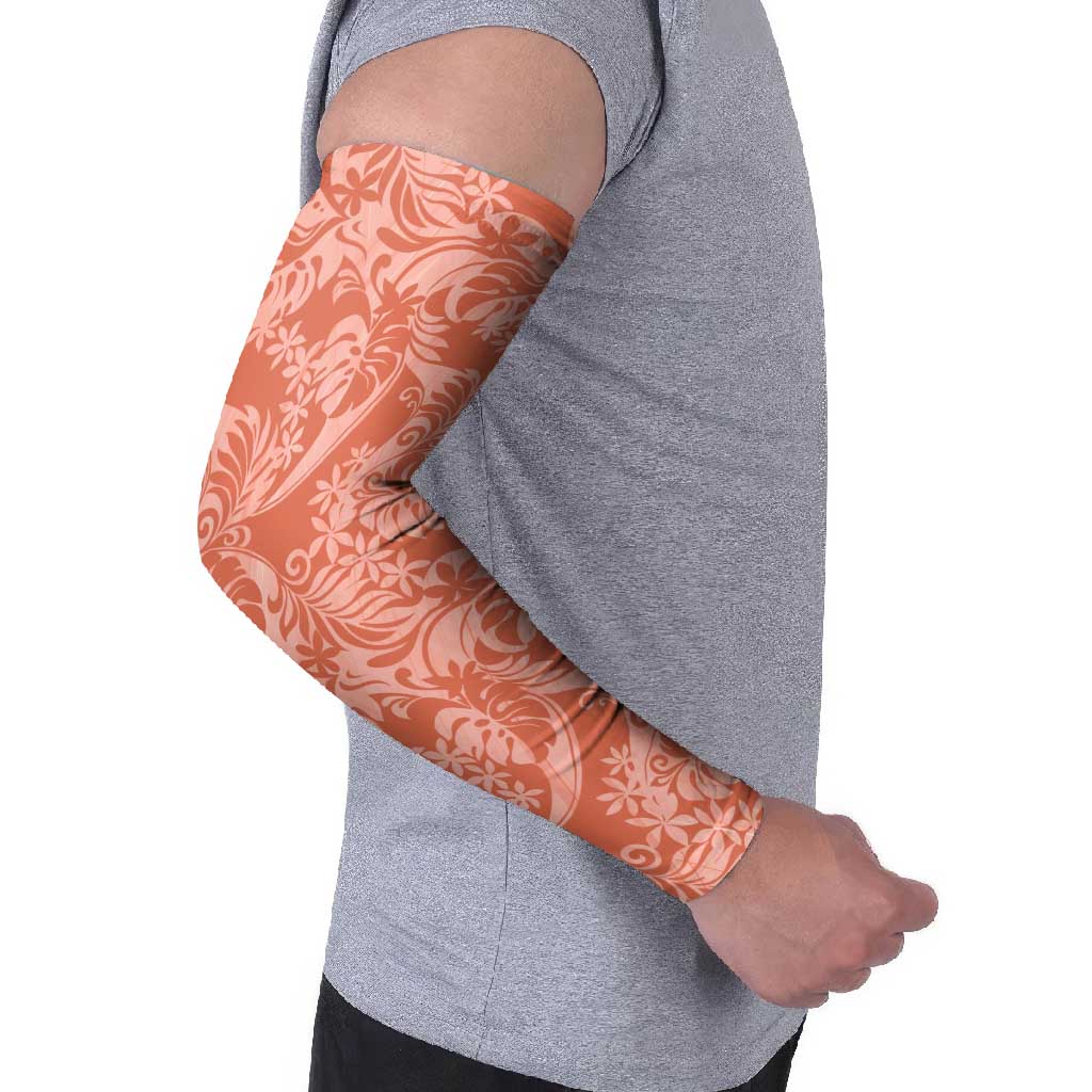 Tahiti Puatou Tiare Floral Arm Sleeves Monstera Palm Tropical Leaves - Polynesian Pride