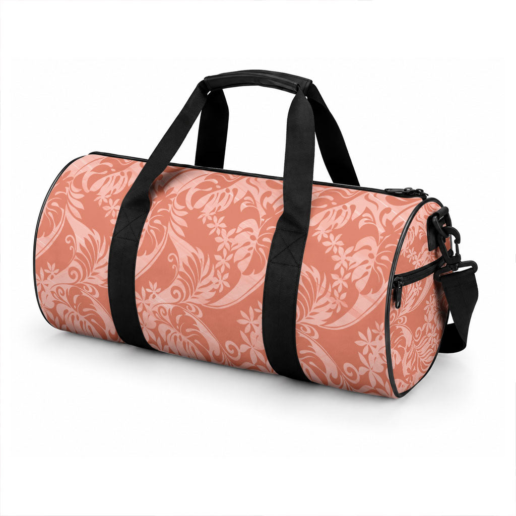 Tahiti Puatou Tiare Floral Duffle Bag Monstera Palm Tropical Leaves