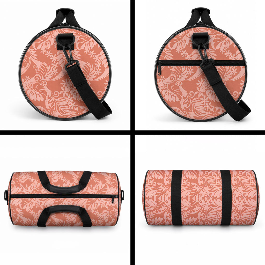 Tahiti Puatou Tiare Floral Duffle Bag Monstera Palm Tropical Leaves