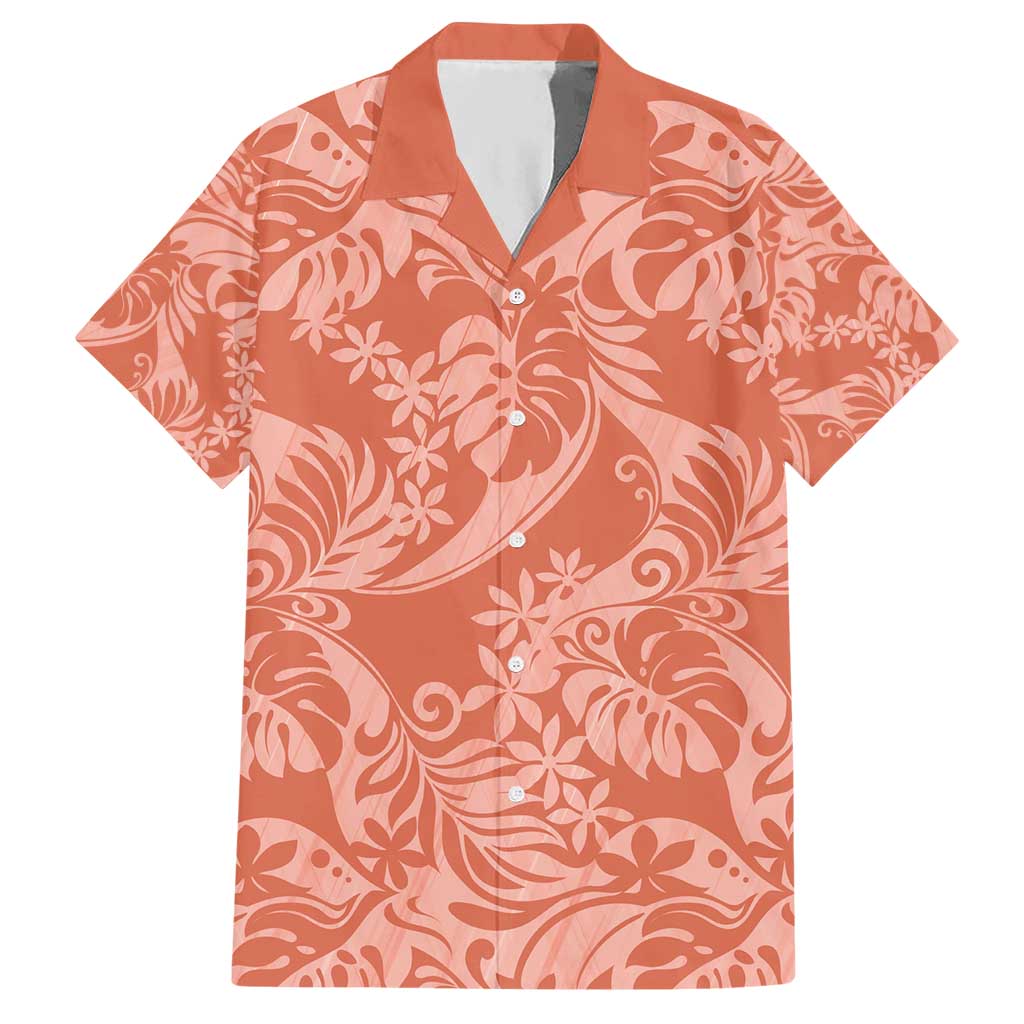 Tahiti Puatou Tiare Floral Hawaiian Shirt Monstera Palm Tropical Leaves - Polynesian Pride
