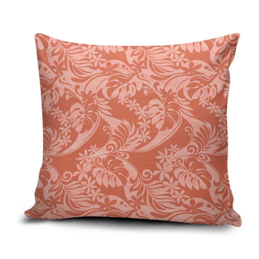Tahiti Puatou Tiare Floral Pillow Cover Monstera Palm Tropical Leaves - Polynesian Pride