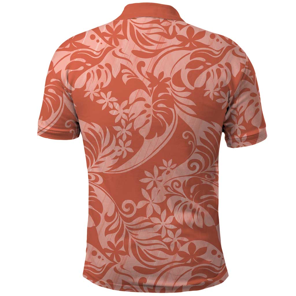 Tahiti Puatou Tiare Floral Polo Shirt Monstera Palm Tropical Leaves - Polynesian Pride