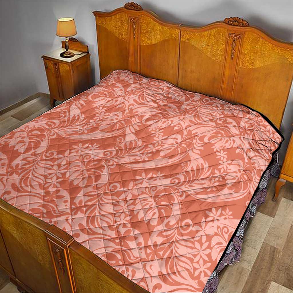 Tahiti Puatou Tiare Floral Quilt Monstera Palm Tropical Leaves - Polynesian Pride