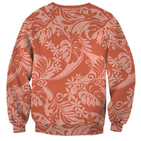 Tahiti Puatou Tiare Floral Sweatshirt Monstera Palm Tropical Leaves - Polynesian Pride
