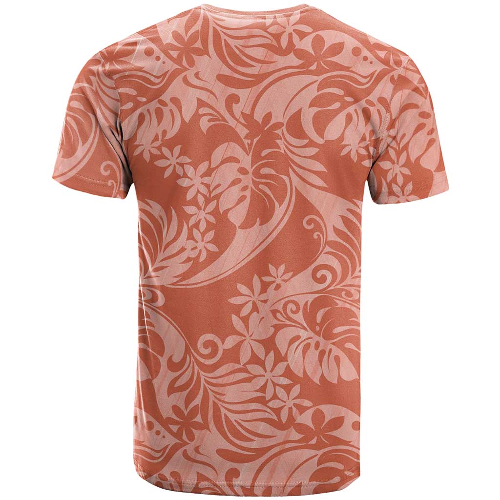 Tahiti Puatou Tiare Floral T Shirt Monstera Palm Tropical Leaves - Polynesian Pride
