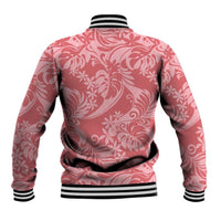 Tahiti Tarona Tiare Floral Baseball Jacket Monstera Palm Tropical Leaves - Polynesian Pride
