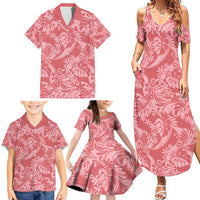 Tahiti Tarona Tiare Floral Family Matching Summer Maxi Dress and Hawaiian Shirt Monstera Palm Tropical Leaves - Polynesian Pride