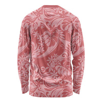 Tahiti Tarona Tiare Floral Long Sleeve Shirt Monstera Palm Tropical Leaves - Polynesian Pride