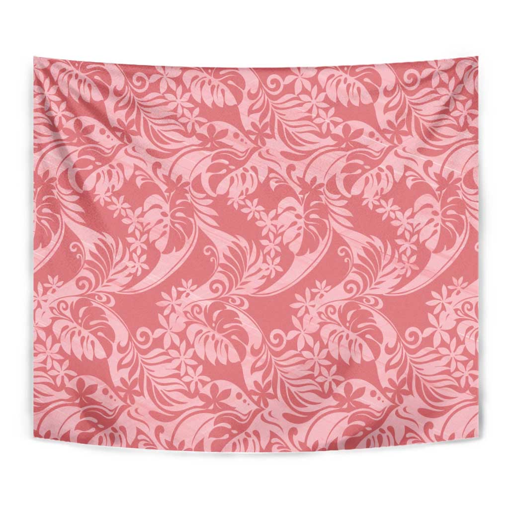 Tahiti Tarona Tiare Floral Tapestry Monstera Palm Tropical Leaves - Polynesian Pride