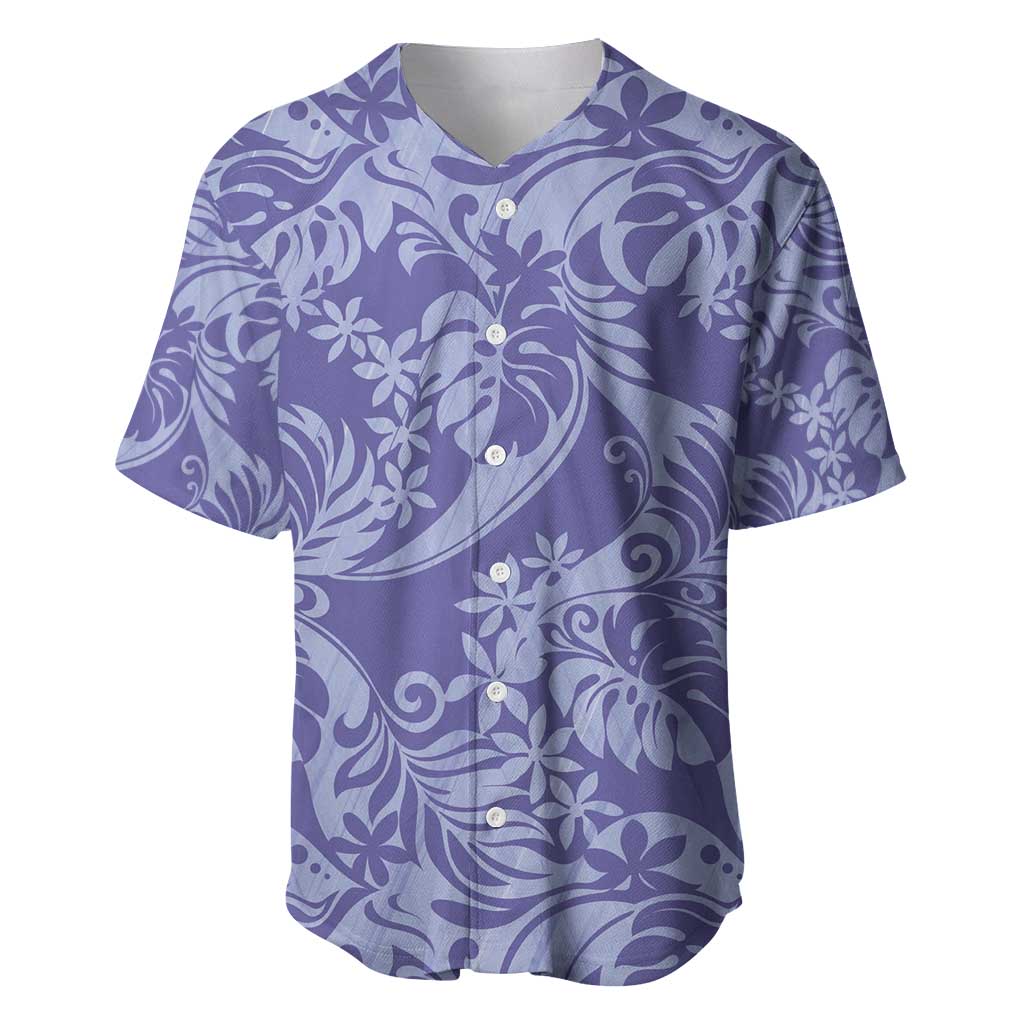 Tahiti Vareau Tiare Floral Baseball Jersey Monstera Palm Tropical Leaves - Polynesian Pride