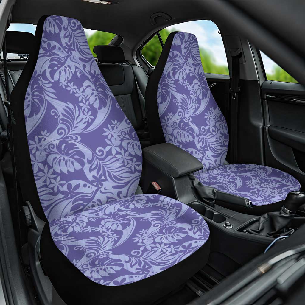 Tahiti Vareau Tiare Floral Car Seat Cover Monstera Palm Tropical Leaves - Polynesian Pride