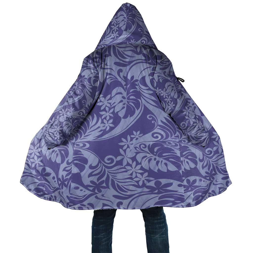 Tahiti Vareau Tiare Floral Cloak Monstera Palm Tropical Leaves - Polynesian Pride