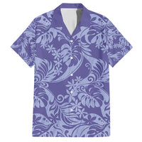 Tahiti Vareau Tiare Floral Family Matching Long Sleeve Bodycon Dress and Hawaiian Shirt Monstera Palm Tropical Leaves - Polynesian Pride