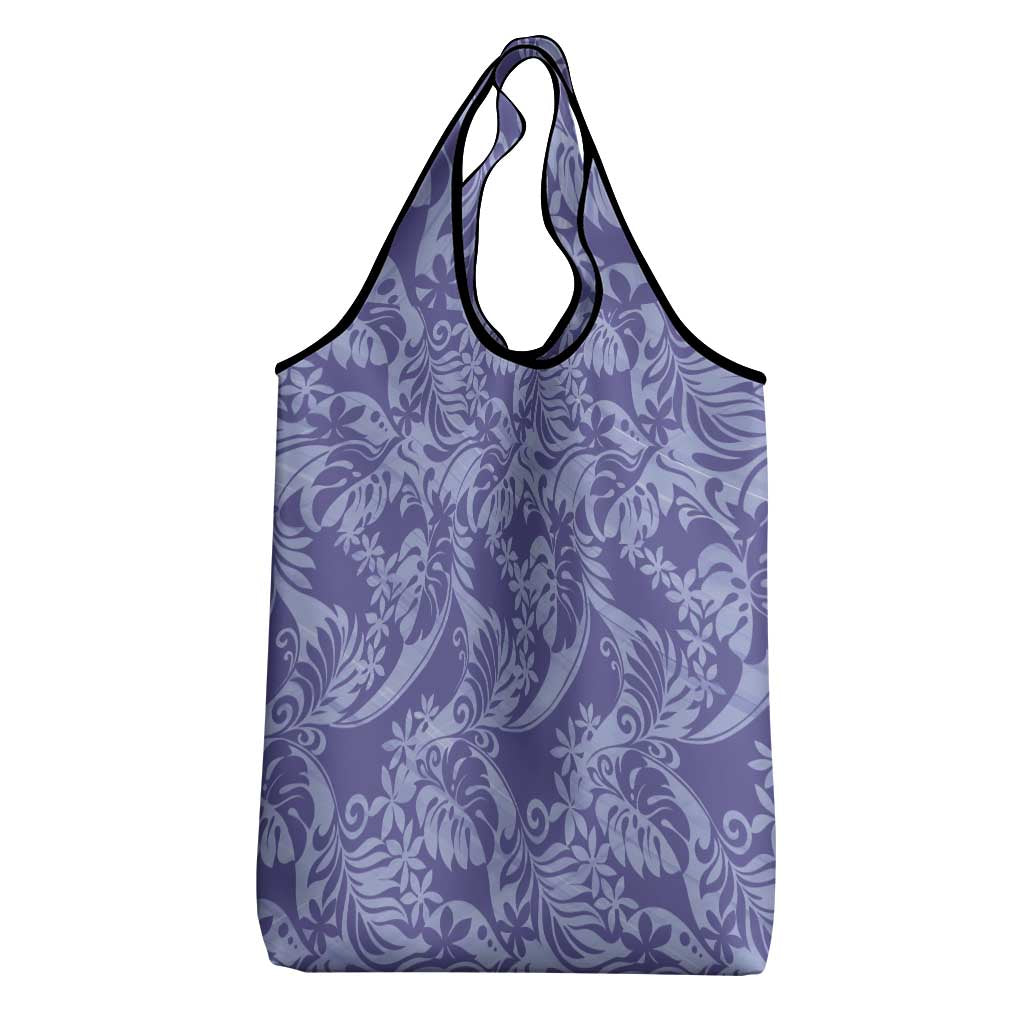 Tahiti Vareau Tiare Floral Grocery Bag Monstera Palm Tropical Leaves - Polynesian Pride