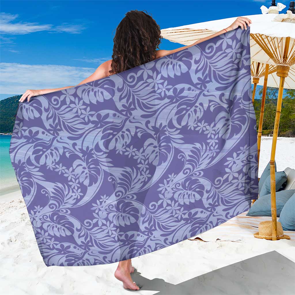 Tahiti Vareau Tiare Floral Sarong Monstera Palm Tropical Leaves - Polynesian Pride