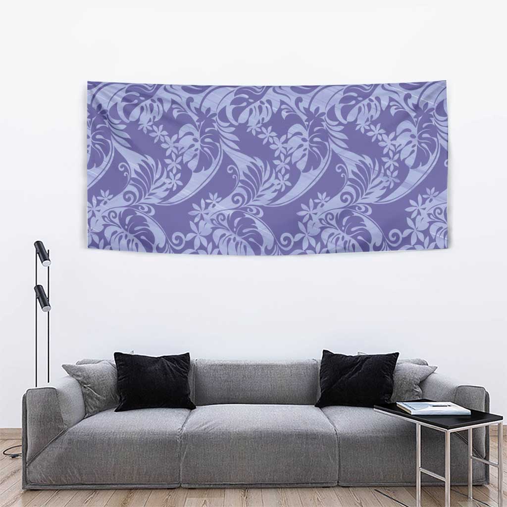 Tahiti Vareau Tiare Floral Tapestry Monstera Palm Tropical Leaves - Polynesian Pride