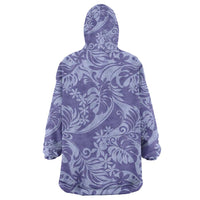 Tahiti Vareau Tiare Floral Wearable Blanket Hoodie Monstera Palm Tropical Leaves - Polynesian Pride