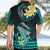 Hawaii Hawaiian Shirt Polynesian Shark with Kakau Turquoise Version LT01 - Polynesian Pride