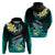 Hawaii Hoodie Polynesian Shark with Kakau Turquoise Version LT01 - Polynesian Pride