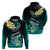 Personalised Hawaii Hoodie Polynesian Shark with Kakau Turquoise Version LT01 - Polynesian Pride