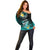 Personalised Hawaii Off Shoulder Sweater Polynesian Shark with Kakau Turquoise Version LT01 - Polynesian Pride