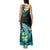 Personalised Hawaii Tank Maxi Dress Polynesian Shark with Kakau Turquoise Version LT01 - Polynesian Pride