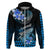 Hawaii Hoodie Polynesian Shark with Kakau Blue Version LT01 Zip Hoodie Blue - Polynesian Pride