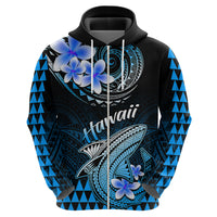 Hawaii Hoodie Polynesian Shark with Kakau Blue Version LT01 - Polynesian Pride