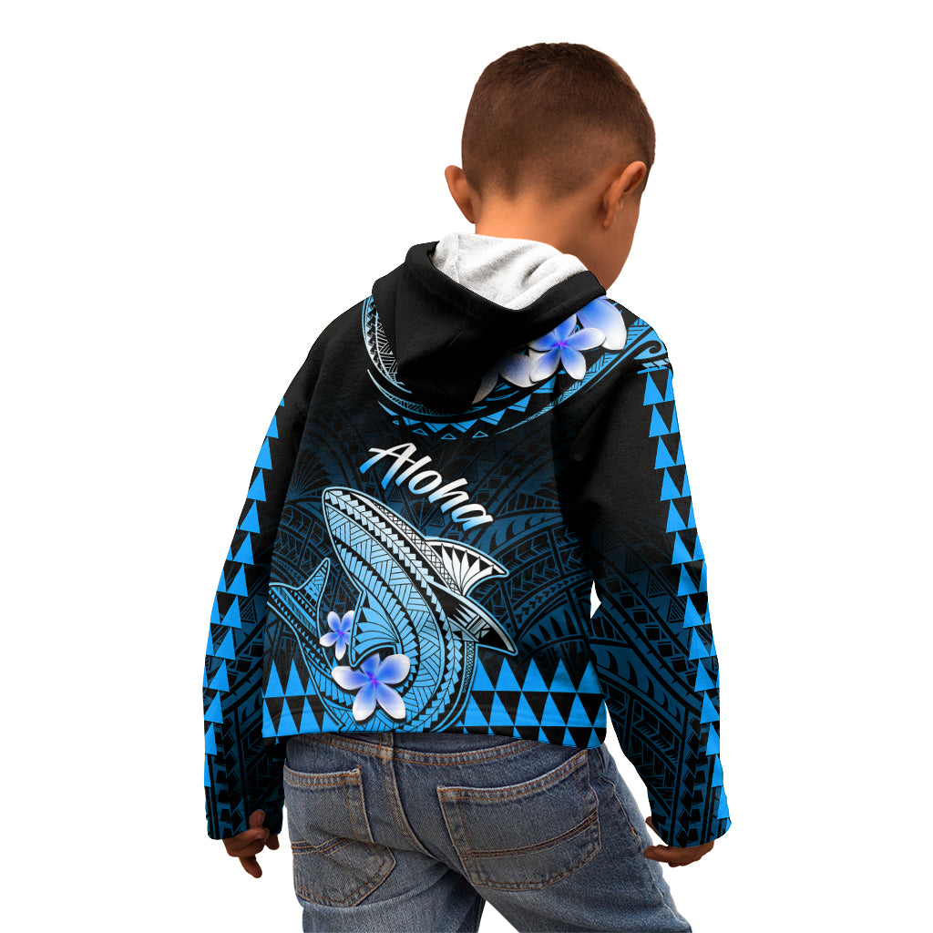 Hawaii Kid Hoodie Polynesian Shark with Kakau Blue Version LT01 - Polynesian Pride