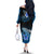 Hawaii Off The Shoulder Long Sleeve Dress Polynesian Shark with Kakau Blue Version LT01 - Polynesian Pride