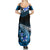 Hawaii Summer Maxi Dress Polynesian Shark with Kakau Blue Version LT01 - Polynesian Pride