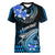 Hawaii Women V Neck T Shirt Polynesian Shark with Kakau Blue Version LT01 Female Blue - Polynesian Pride