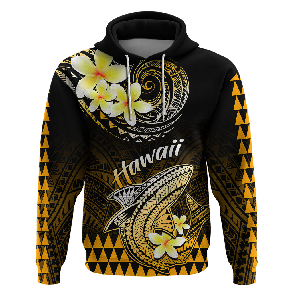 Hawaii Hoodie Polynesian Shark with Kakau Gold Version LT01 Pullover Hoodie Gold - Polynesian Pride