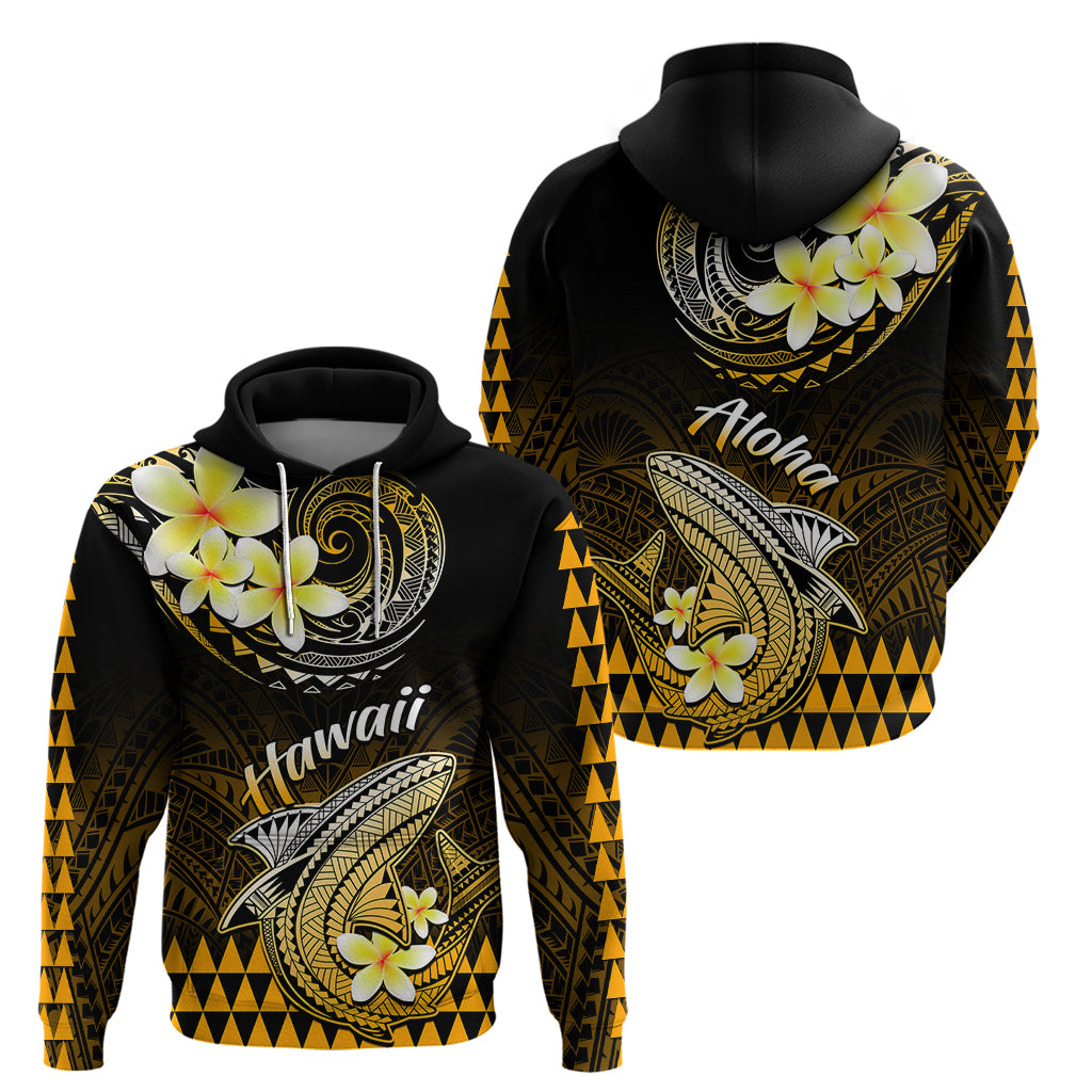 Hawaii Hoodie Polynesian Shark with Kakau Gold Version LT01 - Polynesian Pride