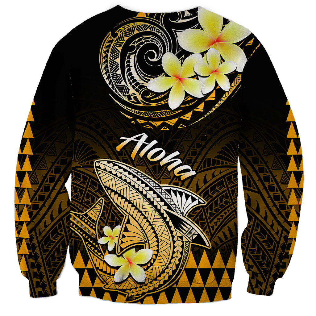Hawaii Sweatshirt Polynesian Shark with Kakau Gold Version LT01 - Polynesian Pride