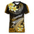Hawaii Women V Neck T Shirt Polynesian Shark with Kakau Gold Version LT01 Female Gold - Polynesian Pride