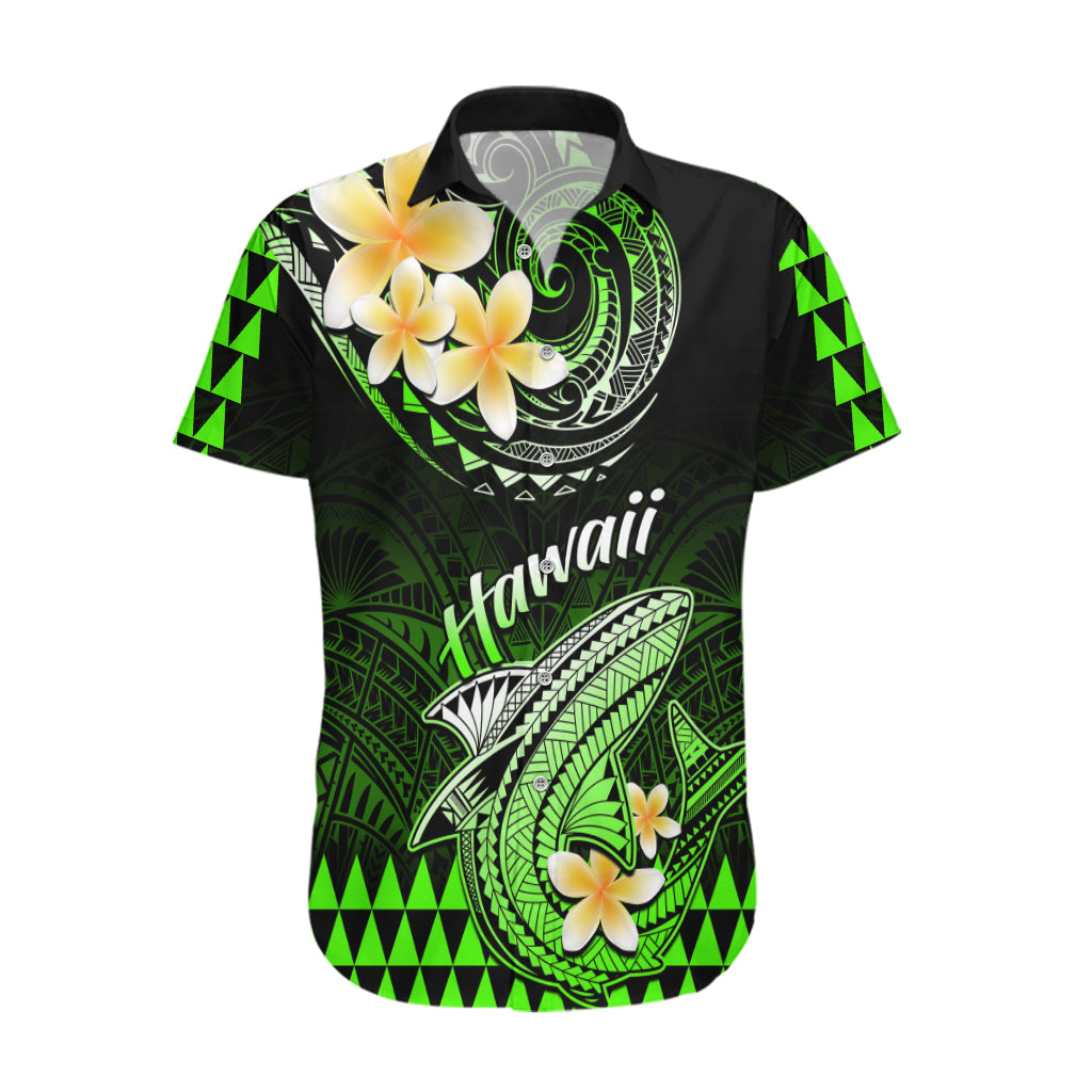 Hawaii Hawaiian Shirt Polynesian Shark with Kakau Green Version LT01 Green - Polynesian Pride