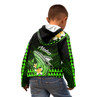 Hawaii Kid Hoodie Polynesian Shark with Kakau Green Version LT01 - Polynesian Pride