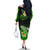 Hawaii Off The Shoulder Long Sleeve Dress Polynesian Shark with Kakau Green Version LT01 - Polynesian Pride