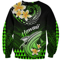 Hawaii Sweatshirt Polynesian Shark with Kakau Green Version LT01 Unisex Green - Polynesian Pride