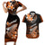 Hawaii Couples Matching Short Sleeve Bodycon Dress and Hawaiian Shirt Polynesian Shark with Kakau Orange Version LT01 Orange - Polynesian Pride