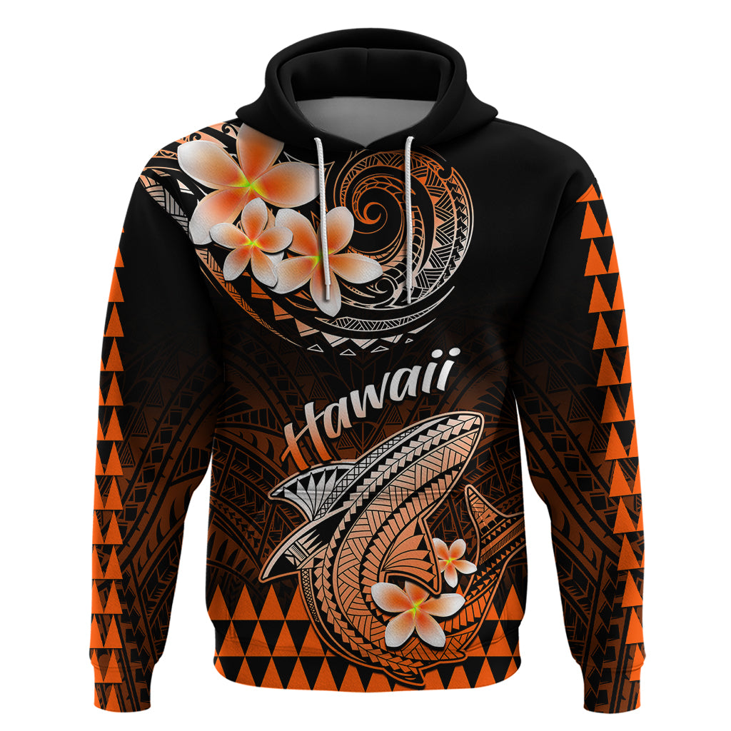 Hawaii Hoodie Polynesian Shark with Kakau Orange Version LT01 Pullover Hoodie Orange - Polynesian Pride