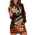 Hawaii Hoodie Dress Polynesian Shark with Kakau Orange Version LT01 Orange - Polynesian Pride