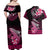 Hawaii Couples Matching Off Shoulder Maxi Dress and Hawaiian Shirt Polynesian Shark with Kakau Pink Version LT01 - Polynesian Pride