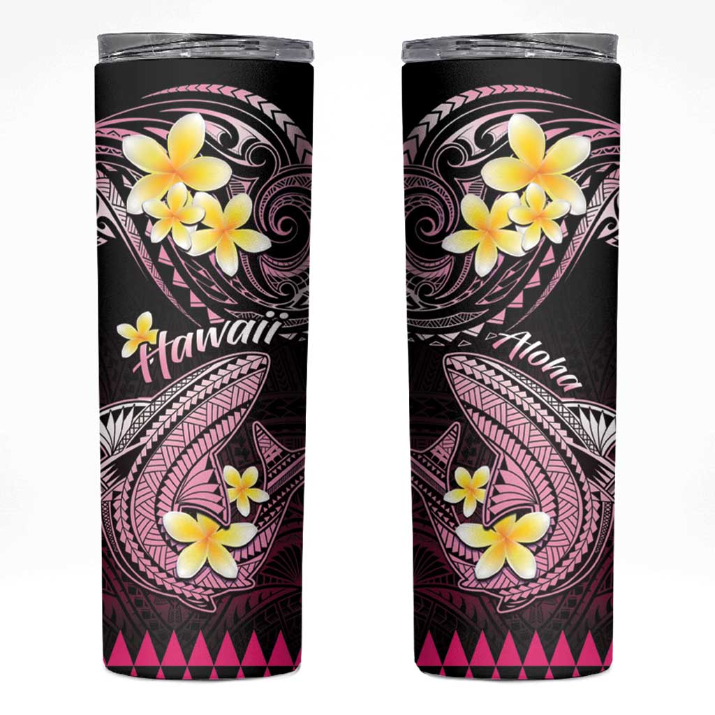 Hawaii Skinny Tumbler Polynesian Shark with Kakau Pink Version